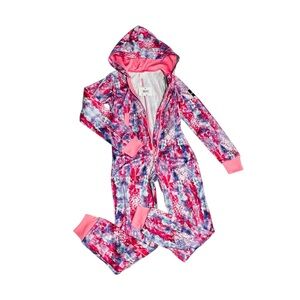 O'Neill Pink and Purple Kids Pajama Set with Hood